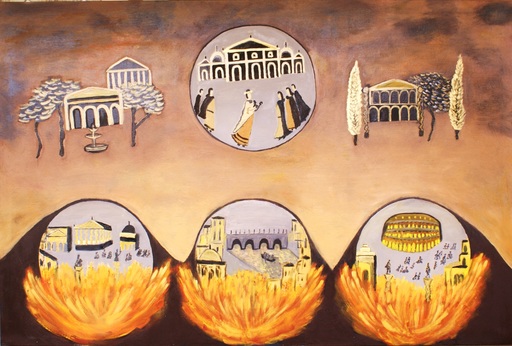Letizia ZOMBORY - Peinture - Nero set Rome on fire
