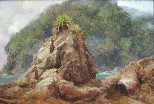 Peter NISBET - Painting - Rocky Coast