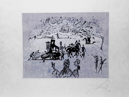 Salvador DALI - Print-Multiple - Tauramachie Surrealiste The Piano in The Snow
