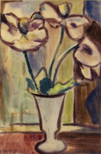 Heinrich SIEPMANN - Zeichnung Aquarell - Mohn (Poppy flower)