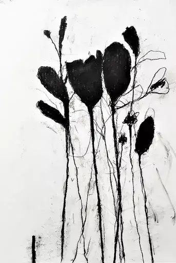Robert BARIBEAU - 水彩作品 - In the weeds ink bloom #2