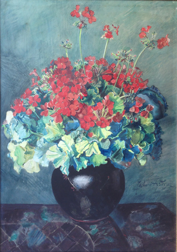 Zacharie ASTRUC - Dessin-Aquarelle - Bouquet de fleurs