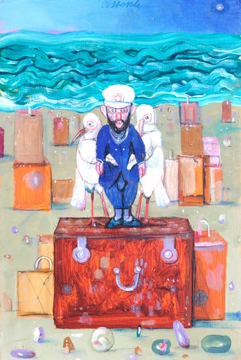 Antonio POSSENTI - Pittura - Un piccolo marinaio e due amici