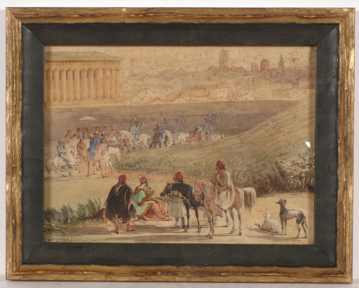 Drawing-Watercolor - "Scene in Athens", watercolor, 1840/50s