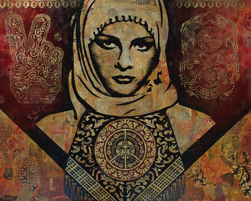 Shepard FAIREY - Pintura - ARAB WOMAN