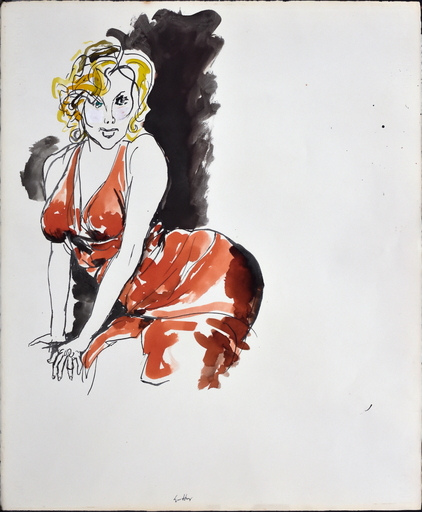 Renato GUTTUSO - Drawing-Watercolor - Marilyn