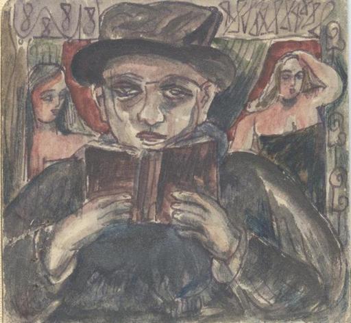 Adolfs ZARDINS - Painting - Man with Gospel