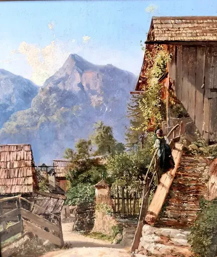Ferdinand Georg WALDMÜLLER - Peinture - Blick auf die Berge. 