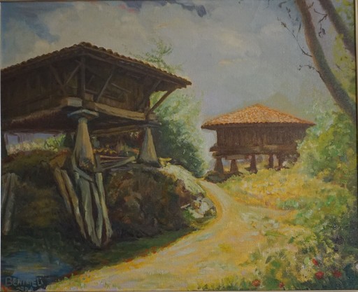 Angeles BENIMELLI - Gemälde - Asturian horreos