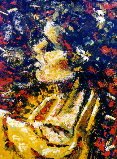 Françoise DUGOURD CAPUT - Painting - La dame en jaune