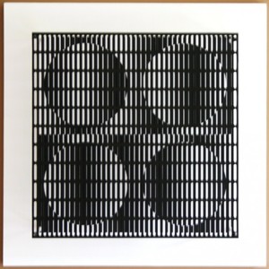 Antonio ASIS - Grabado - vibration 4 cercles noir et blanc