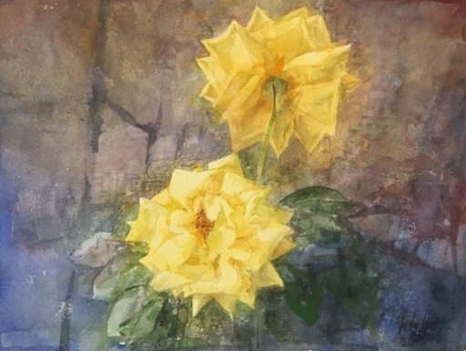 Pedro CANO - Painting - Rosas amarillas