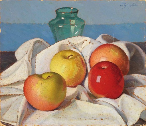 Oscar GHIGLIA - Pintura - Natura morta con mele