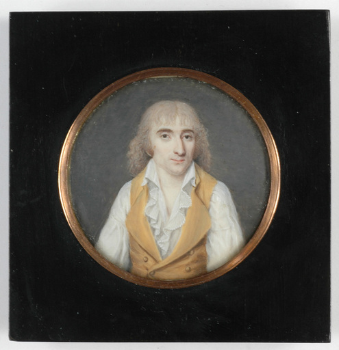 Georges Antoine KEMAN - 水彩作品 - "Portrait of Andre Chenier" miniature, ca 1790 