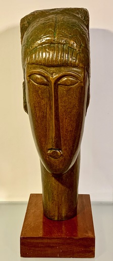 Amedeo MODIGLIANI - Escultura - Tête de femme à la frange