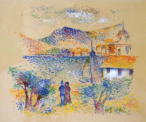 Lucien NEUQUELMAN - Zeichnung Aquarell - La Capitainerie