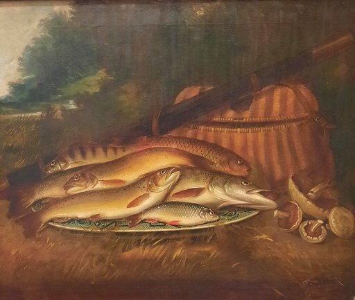 Henry Leonidas ROLFE - Painting - Nature Morte aux poissons