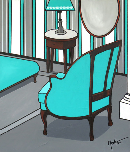 Brigitte THONHAUSER-MERK - Peinture - La chaise turquoise