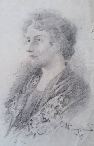 Jeno HARANGHY - Disegno Acquarello - Portrait of a Woman