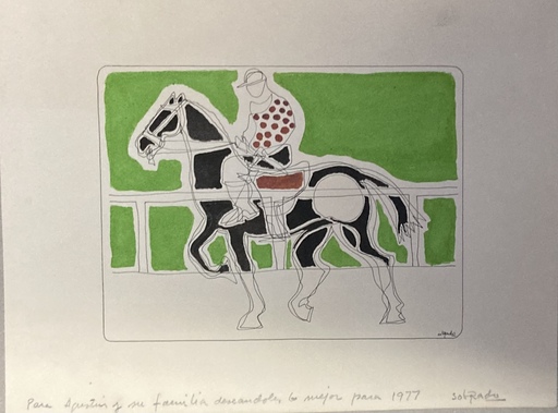 Pedro SOBRADO - Zeichnung Aquarell - “ jockey”
