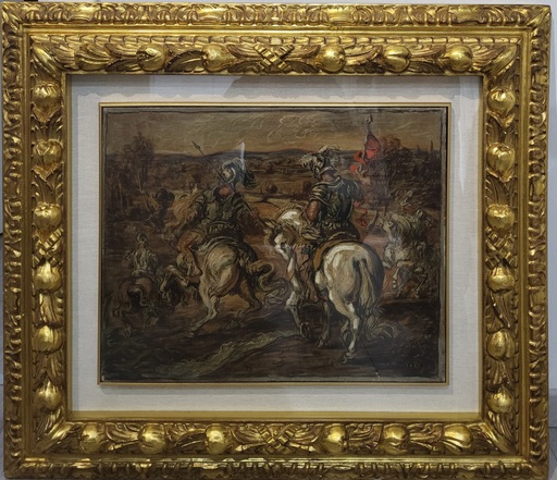 Giorgio DE CHIRICO - Painting - Cavalli e cavalieri