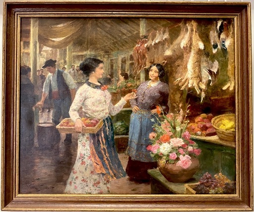 Victor Gabriel GILBERT - Gemälde - Au marché