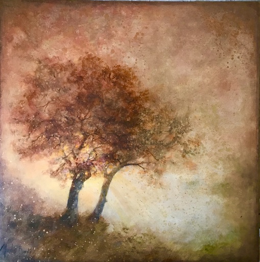Maylis BOURDET - Gemälde - Arbres sur ciel or
