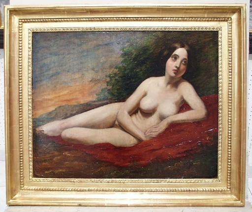 Painting - "Female Nude in Landscape", Oil Painting