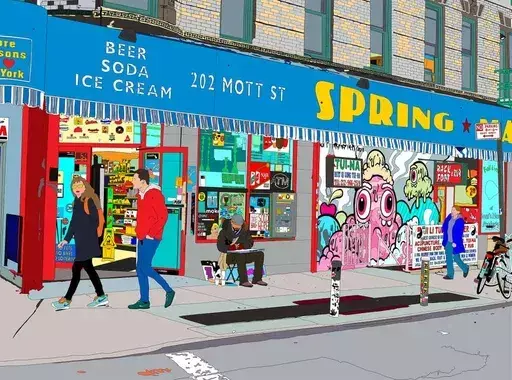 Marco SANTANIELLO - Peinture - 202 Mott Street, NY