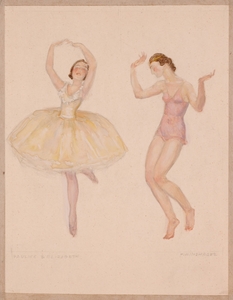 Franz WINDHAGER - 水彩作品 - "Dancers" by Franz Windhager, ca 1930 