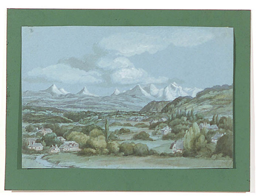Franz BARBARINI - Dibujo Acuarela - Swiss Alps 