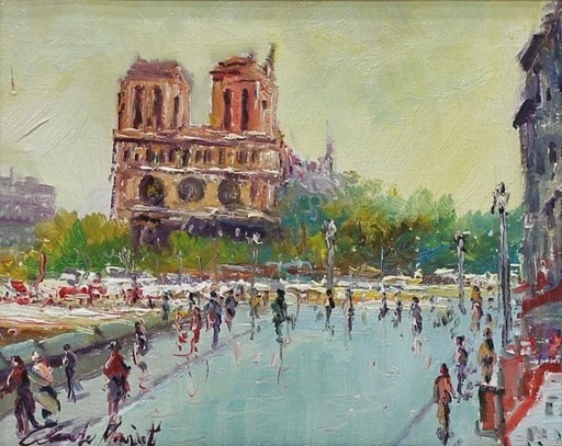 Claude MORISET - Painting - Vista de Paris