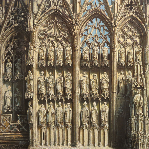 François DUBOC - Painting - Cathédrale Notre Dame de Rouen