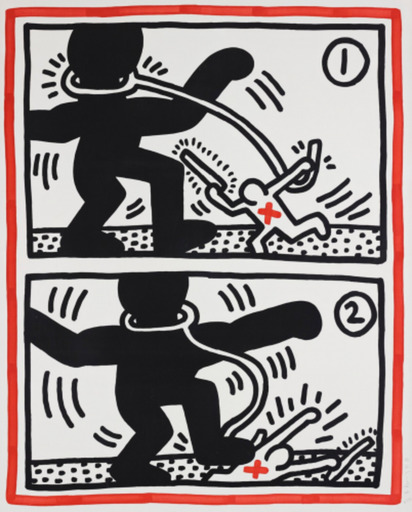 Keith HARING - Grabado - Untitled (from Free South Africa)