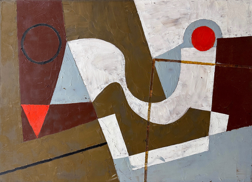 Jeremy ANNEAR - Pittura - Construct (Red Disc and Triangle)
