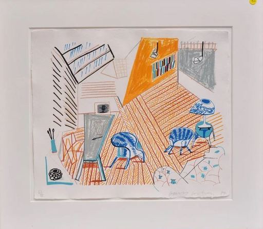 David HOCKNEY - Print-Multiple - Pembroke Studio with Blue Chairs and Lamp
