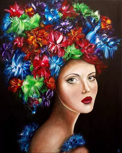 Estelle BARBET - Painting - "À fleur de peau"