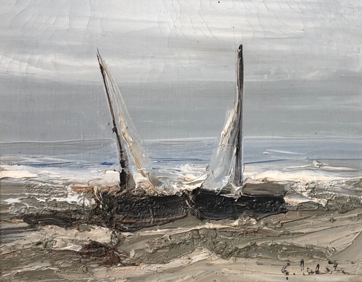 Georges LAPORTE - Pintura - les deux voiliers