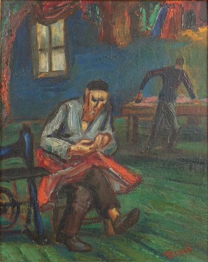 Abram TROMKA - Painting - The Tailor