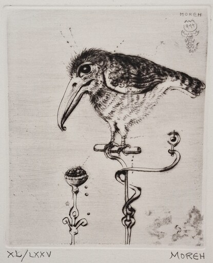 Mordecaï MOREH - Grabado - (Petit oiseau) 