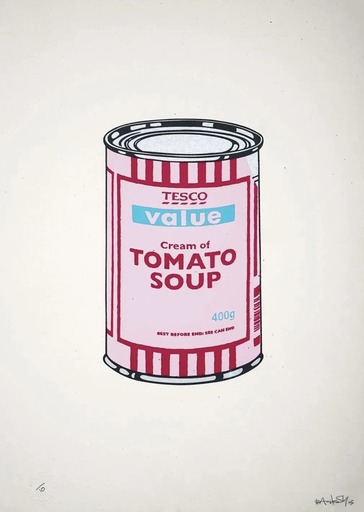 BANKSY - Print-Multiple - Soup Can - pink