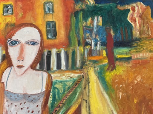 John BELLANY - Painting - Woman in the Field