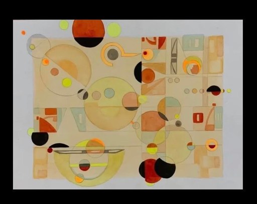 Yamilet SEMPÉ - 绘画 - "Question" Serie geometric watercolor Sempe Latin American 
