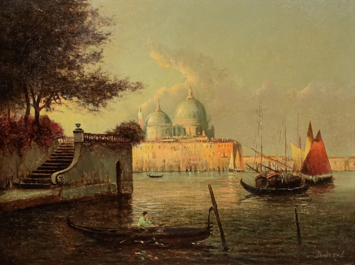 Antoine BOUVARD - Gemälde - Saint Mark's Basilica from the Lagoon