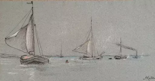 Alfred KELLER - Drawing-Watercolor - Vers Rotterdam - Pays Bas - (KP26)