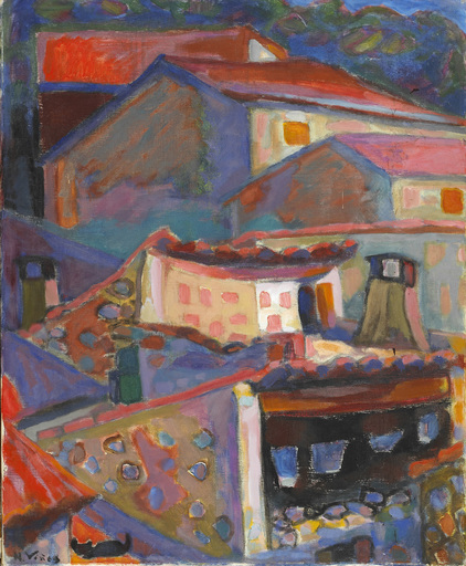 Hernando VIÑES SOTO - Painting - Casas en Vernet les Bains