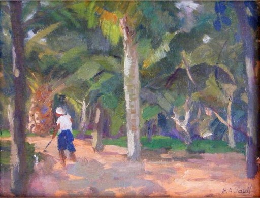 Elie Anatole PAVIL - Painting - Park in Marrakesh