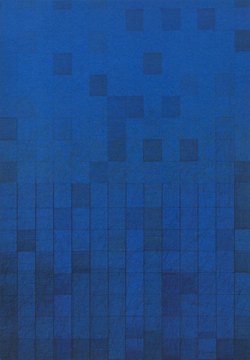 Niki KANAGINI - Pittura - "Blue Manuscript" 