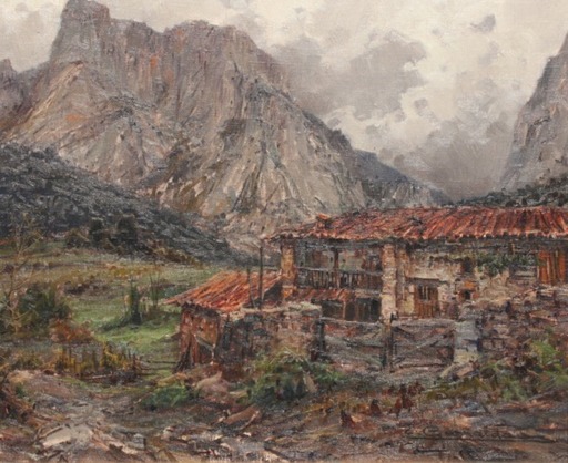 Elías GARRALDA ALZUGARAY - Pintura - Casa de Lebeña (Picos de Europa)