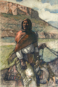 Hernando Gonzallo VILLA - 水彩作品 - "A Tewa" New Mexico